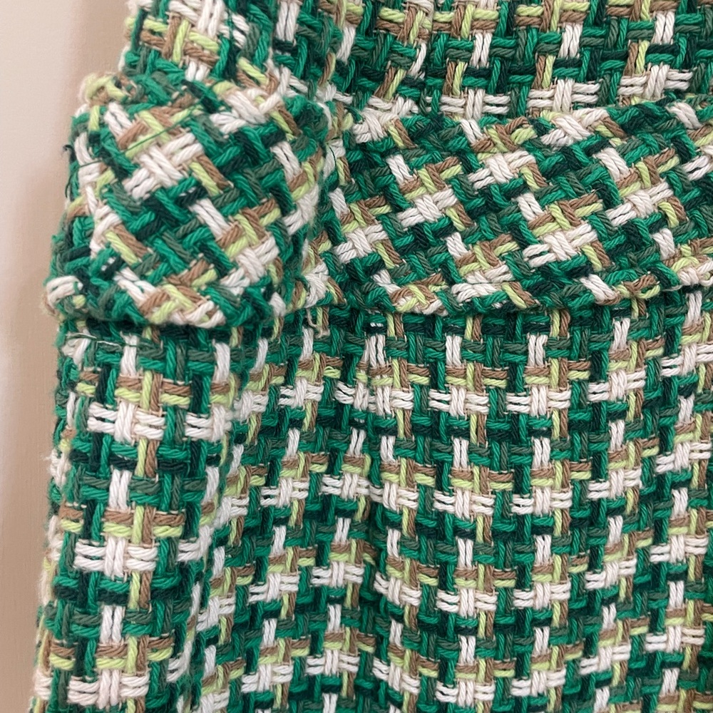 Zara Green and White Houndstooth Pinafore Mini Dress Blogger’s Favorite - Picture 9 of 12